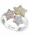 Effy Diamond Tricolor Triple Star Statement Ring (5/8 ct. t. w. ) in 14k Gold, White Gold & Rose Gold