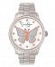 Jessica Simpson Women's Pave Crystal Butterfly Silver Tone Bracelet Watch 36mm