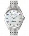 Jessica Simpson Women's Genuine Gemstone Silver Tone Bracelet Watch 37mm