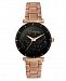Jessica Simpson Women's Crushed Crystal Rose Gold Tone Bracelet Watch 32mm