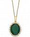 Effy Green Onyx (11 x 9mm) & Diamond (1/10 ct. t. w. ) 18" Pendant Necklace