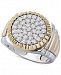 Men's Diamond Cluster Two-Tone Ring (1 ct. t. w. ) in 10k Gold & White Gold