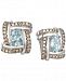Le Vian Sea Blue Aquamarine (1-1/4 ct. t. w. ) & Chocolate Diamond (3/8 ct. t. w. ) Stud Earrings in 14k White Gold