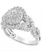 Diamond Halo Braided Shank Engagement Ring (1-1/2 ct. t. w. ) in 14k White Gold