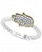 Effy Diamond Pave Hamsa Hand Statement Ring (1/8 ct. t. w. ) in Sterling Silver & 14k Gold-Plate