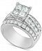 Diamond Princess Quad Cluster Engagement Ring (3 ct. t. w. ) in 14k White Gold