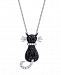 Black and White Diamond 1/3 ct. t. w. Cat Pendant Necklace in Sterling Silver