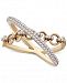 Wrapped Diamond Crisscross Chain Link Statement Ring (1/4 ct. t. w. ) in 14k Gold, Created for Macy's