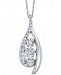 Diamond Wishbone 18" Pendant Necklace (1/2 ct. t. w. ) in 14k White Gold