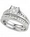 Diamond Cluster Channel-Set Bridal Set (1 ct. t. w. ) in 14k White Gold