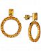 Madeira Citrine (4-3/8 ct. t. w. ) Drop Hoop Earrings in 14k Gold-Plated Sterling Silver