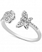 Wrapped Diamond Butterfly & Flower Statement Ring in 14k White Gold, Created for Macy's