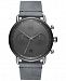 Mvmt Men's Chronograph Blacktop Silver Mist Gray Leather Strap Watch 47mm
