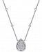 Diamond Pave Teardrop Pendant Necklace (2-1/10 ct. t. w. ) in 14k White Gold, 15" + 2" extender