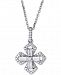 Diamond Openwork Baguette Pendant Necklace (1/3 ct. t. w. ) in 14k White Gold, 16" + 2" extender