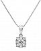 Diamond Cluster 18" Pendant Necklace (1/3 ct. t. w. ) in 14k White Gold