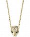 Effy Diamond (1/4 ct. t. w. ) & Emerald Accent Panther Pendant Necklace in 14k Gold, 18" + 2" Extender