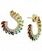 Effy Multi-Gemstone (2-1/2 ct. t. w. ) & Diamond (1/4 ct. t. w. ) Front & Back Hoop Earrings in 14k Gold