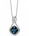 Effy London Blue Topaz (5-1/2 ct. t. w. ) & Diamond (1/3 ct. t. w. ) 18" Pendant Necklace in 14k White Gold