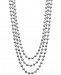 Belle De Mer Gray Cultured Freshwater Pearl (6mm) Triple Strand 18" Statement Necklace in Sterling Silver