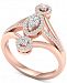 Diamond Marquise Halo Statement Ring (1/2 ct. t. w. ) in 14k Rose Gold
