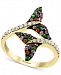 Effy Multi-Gemstone (3/8 ct. t. w. ) and Diamond (1/4 ct. t. w. ) Dolphin Tail Bypass Ring in 14k Gold