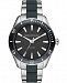 AX Armani Exchange Men's Enzo Stainless Steel & Blue Silicone Bracelet Watch 46mm