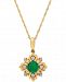 Emerald (1/2 ct. t. w. ) & Diamond (1/10 ct. t. w. ) 18" Pendant Necklace in 14k Gold