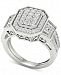 Diamond Octagon Halo Cluster Filigree Statement Ring (1 ct. t. w. ) in 10k White Gold