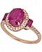 Certified Ruby (2-1/5 ct. t. w. ) & Diamond (1/5 ct. t. w. ) Ring in 14k Rose Gold (Also in Sapphire & Emerald)