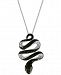 Effy Diamond (1-3/4 ct. t. w. ) & Emerald Accent Snake 18" Pendant Necklace in 14k White Gold