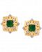 Emerald (1/2 ct. t. w) & Diamond (1/10 ct. t. w) Stud Earrings in 14k Gold