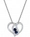 Blue Sapphire (5/8 ct. t. w. ) & White Sapphire (3/8 ct. t. w. ) 18" Pendant Necklace in Sterling Silver