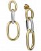 Two-Tone Chain Link Drop Earrings in Sterling Silver & 18k Gold-Plate