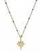 Cubic Zirconia & Enamel Starburst 18" Pendant Necklace in 18k Gold-Plated Sterling Silver