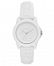 AX Armani Exchange Women's Lady Bank White Silicone Strap Watch 40mm