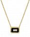 Argento Vivo Cubic Zirconia & Black Enamel 18" Pendant Necklace in 18k Gold-Plated Sterling Silver