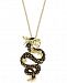Effy Diamond (1 ct. t. w. ) & Emerald Accent Dragon 18" Pendant Necklace in 14k Gold