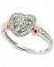 Diamond Heart Halo Ring (1/4 ct. t. w. ) in 14k White & Rose Gold