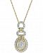 Diamond Oval Adjustable Pendant Necklace (3/4 ct. t. w. ) in 14k Gold & White Gold