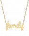 Sarah Chloe Family Script Adjustable Pendant Necklace in 14k Gold-Plated Sterling Silver