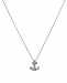 Diamond Accent Mini Anchor Pendant in Sterling Sliver