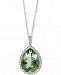 Effy Green Quartz (7-1/20 ct. t. w. ) & Diamond (1/5 ct. t. w. ) 18" Teardrop Pendant Necklace in 14k White Gold