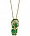 Emerald (3/4 ct. t. w. ) & Diamond (1/20 ct. t. w. ) Flip-Flop 18" Pendant Necklace in 14k Gold
