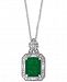 Emerald (2 ct. t. w. ) & Diamond (1/4 ct. t. w. ) 18" Pendant Necklace in 14k White Gold (Also available in 14k Yellow Gold)