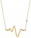 Sarah Chloe Diamond Accent Adjustable Heartbeat Pendant Necklace in 14k Gold-Plated Sterling Silver