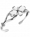 Carolyn Pollack White Agate Flower Cuff Bracelet in Sterling Silver