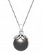 Cultured Black Tahitian Pearl (10mm) 18" Pendant Necklace in 14k White Gold