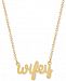 Sarah Chloe Wifey Adjustable Pendant Necklace in 14k Gold-Plated Sterling Silver