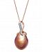 Cultured Pink Baroque Freshwater Pearl (12mm) & Diamond (1/20 ct. t. w. ) 18" Pendant Necklace in 14k Rose Gold